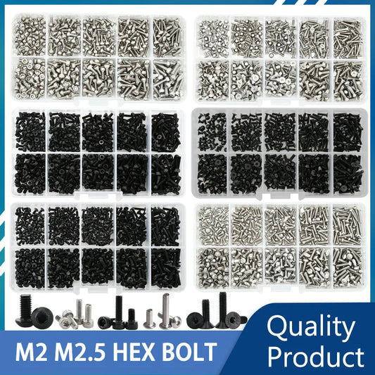 Kit de 500 Tornillos M2 y M2.5 - Tornillos de Aleación para Electrónica, Laptop y PCB (4mm a 10mm)