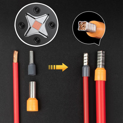 Kit de Herramientas para Crimpar Terminales de Tubo - Alicates HSC8 6-4 y HSC8 6-6 para Electricistas (0.25-10mm², AWG 23-7)