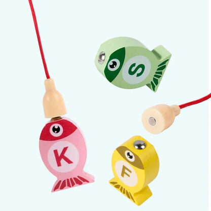 Juego de Pesca de Madera para Niños, Juguetes Cognitivos Numéricos y Alfabeto, Educación Temprana, Juegos Interactivos y Regalos