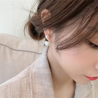 Pendientes de Pera de Imitación con Aguja de Plata 925 para Mujer - Joyería de Moda Coreana, Pendientes de Tuerca de Corazón de Lujo 2024