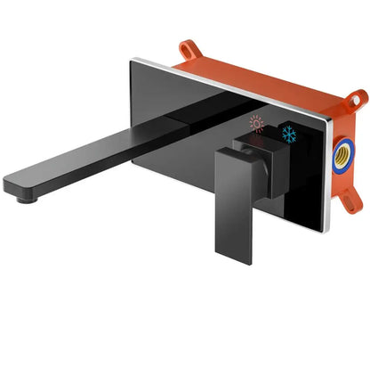 Grifo de Baño de Lujo BAKALA | Grifo de Lavabo Matte Black | Mezclador de Cobre Cuadrado Montado en Pared LT-320BR
