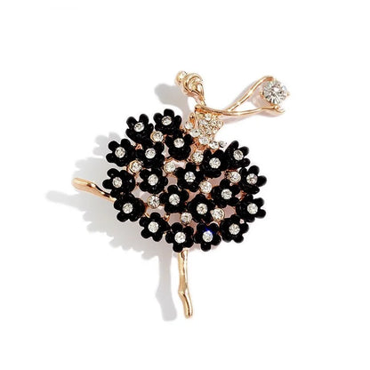 Broche de Bailarina de Ballet de Cristal - Pin Decorativo de Estilo con Diamantes de Imitación, Ideal para Mujer