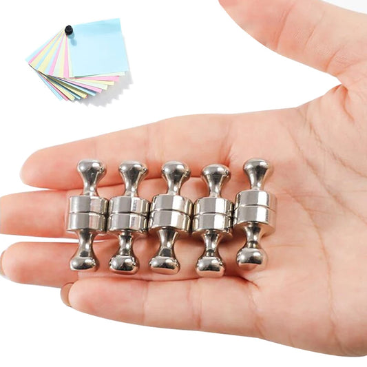10 Piezas de Pushpins Magnéticos de Neodimio Súper Fuertes - Imanes de Acero Duraderos para Refrigerador y Pizarras Blancas