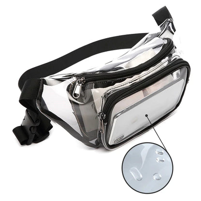 Bolso de Cintura PVC Transparente para Mujer – Fanny Pack Ajustable para Playa, Viajes, Running y Actividades al Aire Libre