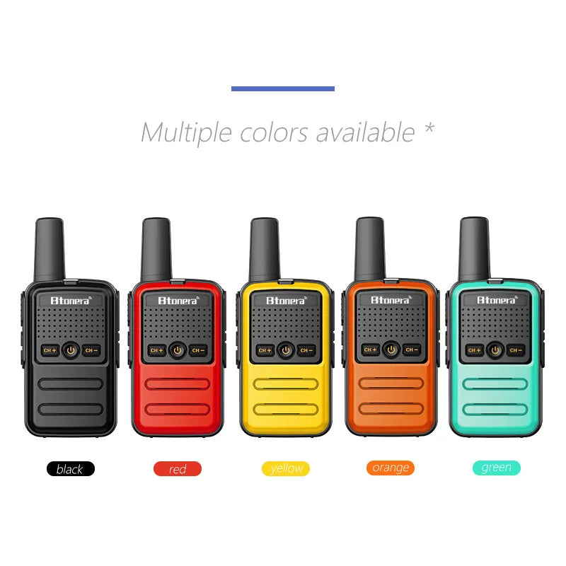 Btoera 2 Pcs Mini Walkie Talkie PMR 446 | Radio Bidireccional Portátil 5W 16CH UHF 400-470MHz