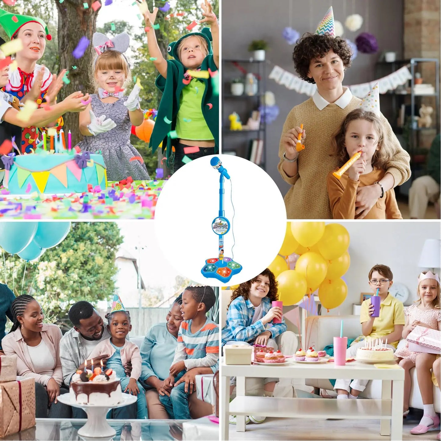 Micrófono Infantil con Soporte | Juguete Educativo de Karaoke para Niños | Regalo de Cumpleaños para Niñas y Niños