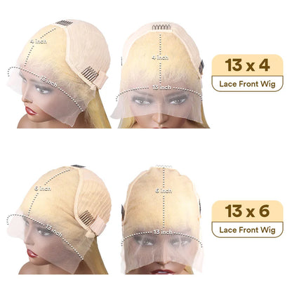 Peluca de cabello humano ondulado de 13x6, postizo de encaje Frontal Hd 613, brasileño, Rubio 613, 13x4, 100%