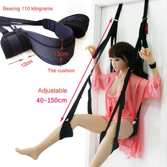 Silla Erótica Colgante para Parejas - Mobiliario Soft Sex, Banda Fetiche, Juego Adulto con Bandas y Ajuste de Altura