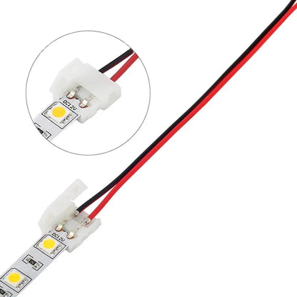 100 Piezas 2 Pines de Energía 8mm 10mm Conector de Clip de Empalme para Luces de Tiras LED de SMD 3528 5050 5630 Luces de Lámparas de Tira LED Barra Conector