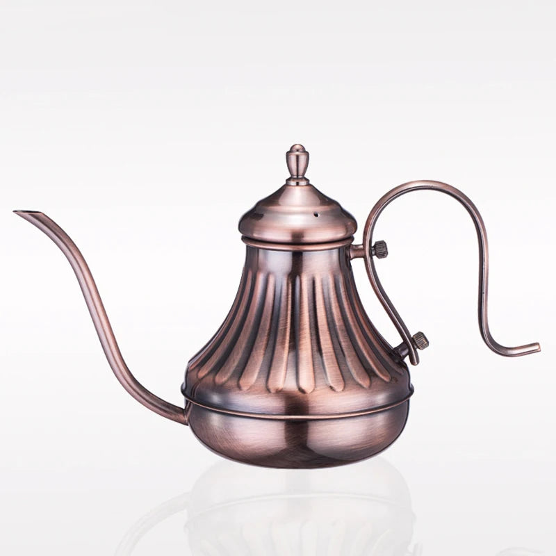 Hervidor de café de acero inoxidable, tetera de goteo con cuello de cisne Retro, 420ml/650ml, para hogar y cafetería