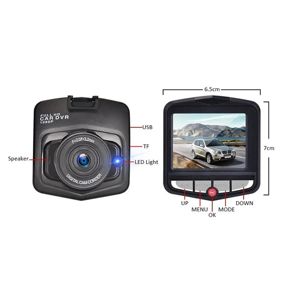 Cámara Dashcam HD 1080p para Automóvil - Grabadora DVR con Visión Nocturna y Sensor de Impacto