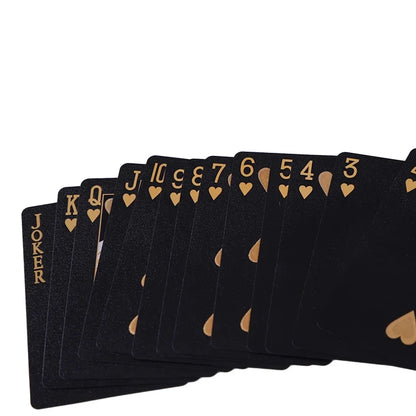 Juego de Cartas de Color Negro y Dorado - Conjunto de Póker Resistente al Agua con Paquete Mágico Dmagic, Juego de Mesa, Colección de Regalo