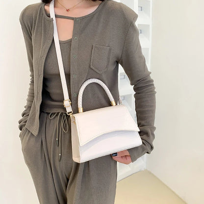 Bolso de hombro de estilo occidental Retro para mujer, versión coreana, patrón de cocodrilo, bolso cuadrado pequeño, moda Simple, Crossbod