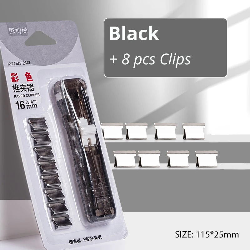 Grapadora de empuje de abrazadera de mano reutilizable sin huellas, Archivo de Libros de papel, carpeta de estudiantes de oficina, herramientas de encuadernación, accesorios de suministros