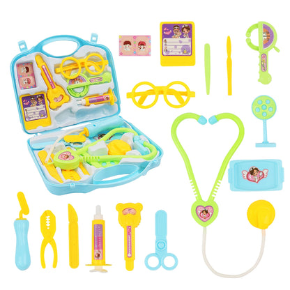 Set de Médico Infantil, Juguete de Juego de Roles con Caja de Medicina Portátil, Estetoscopio e Inyección para Niños y Niñas