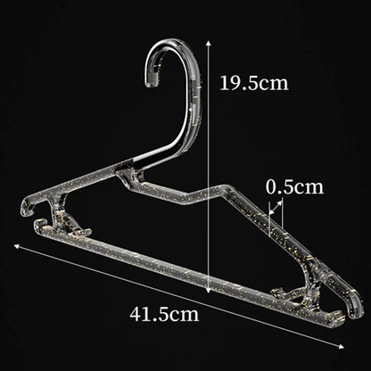 Perchas acrílicas transparentes para ropa, perchas antideslizantes con purpurina, perchas de cristal para traje, abrigo, suéter, chaqueta, blusa, vestido, 10 piezas