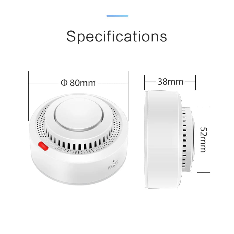 Detector de Humo Tuya WiFi | Alarma de Protección Contra Incendios y Seguridad para el Hogar | Integración con Google Assistant