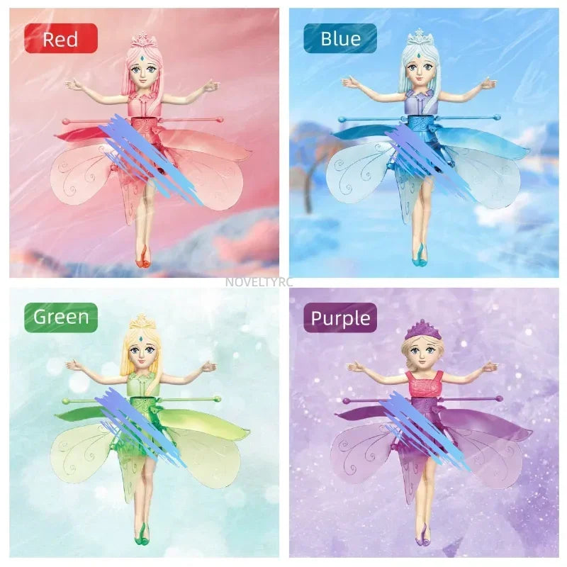 Muñeca Voladora con Inducción por Gestos - Juguete Luminoso Helicóptero para Niñas, Regalo Infantil