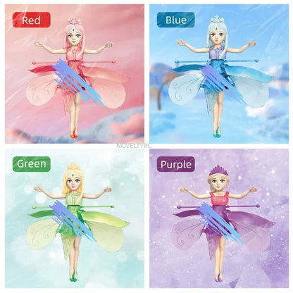 Muñeca Voladora con Inducción por Gestos - Juguete Luminoso Helicóptero para Niñas, Regalo Infantil
