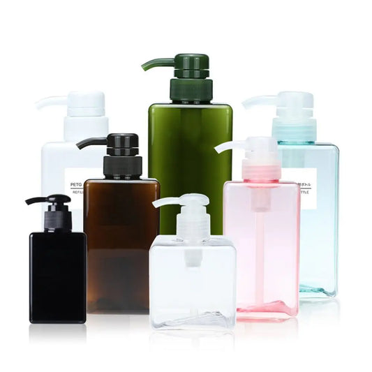 Botella Dispensadora de Jabón Líquido 100/250/450/650ml PETG Transparente para Gel de Ducha, Champú y Sanitizante de Manos - Ideal para Hogar y Viajes