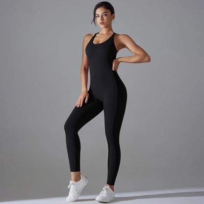 Bodycon Enterizo Deportivo Sin Espalda para Mujer - Push-Up, Yoga y Fitness