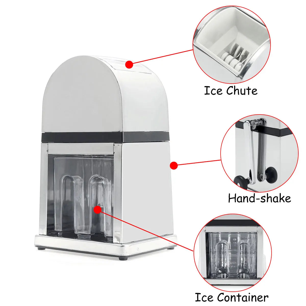 Máquina de Hielo Raspadora Portátil para el Hogar, Trituradora de Hielo Manual, Herramienta de Cocina para Bloques de Hielo