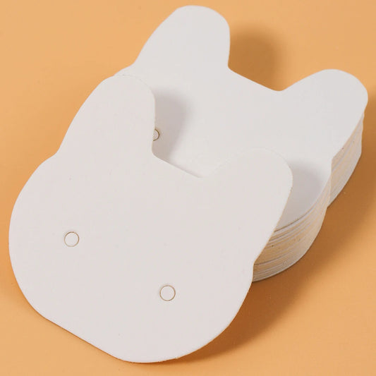 Tarjetas para Exhibición de Aretes y Collares - Pack de 50 Unidades con Diseño de Gato - 3.5x3.5 cm para Empaque de Joyería