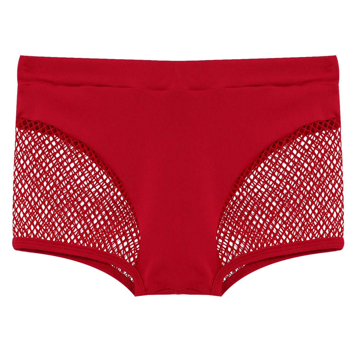 Shorts de Red Fishnet para Mujer, Lencería Sexy de Cintura Media, Pantalones Cortos Elásticos para Yoga, Pole Dance y Fitness