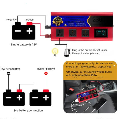 Inversor de onda sinusoidal pura 5500W/5000W DC 12V/24V/48V/60V/72V a AC 110V/220V para coche y energía solar