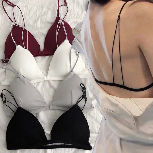 Sujetador Sin Costuras con Hebilla Frontal para Mujer | Sexy Bralette en V Profundo