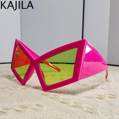 Gafas de Sol Ojo de Gato Oversized UV400 para Mujer | Estilo Punk y Protección a Prueba de Viento - Diseño de Montura Grande