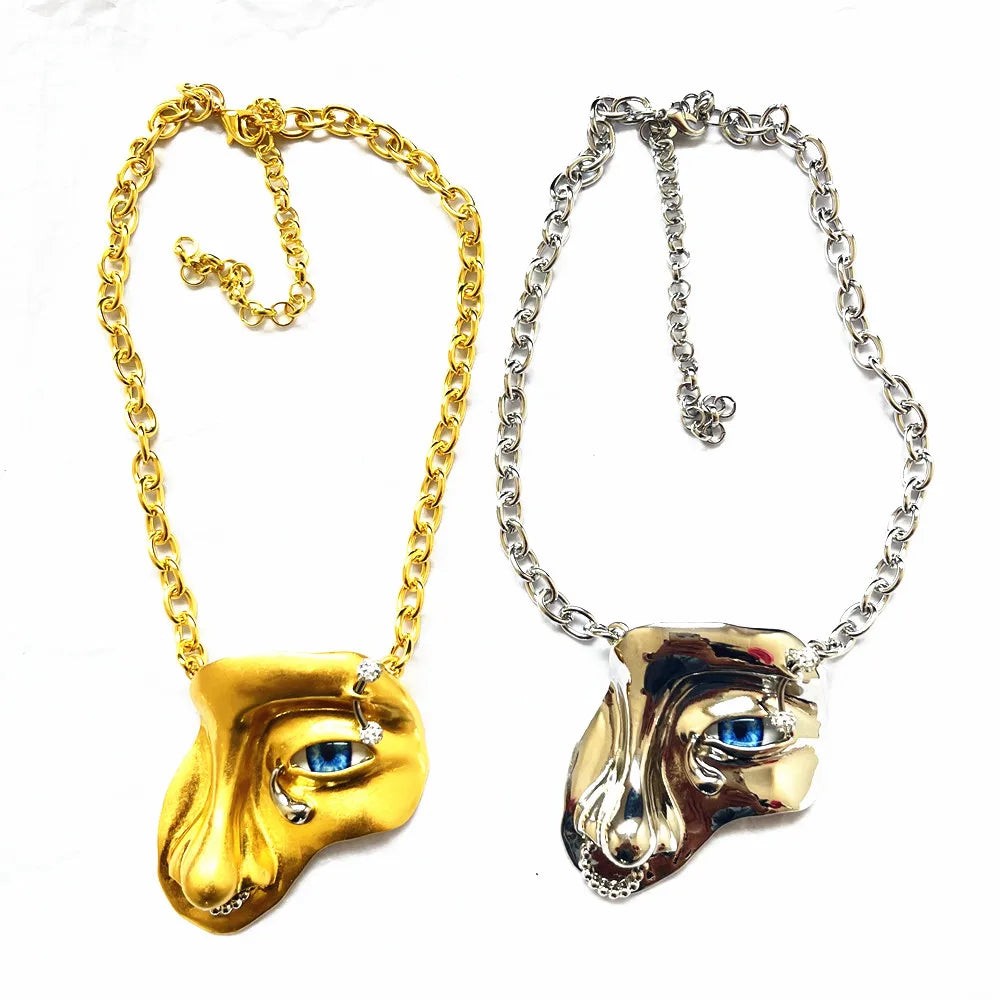 Collar Vintage Barroco para Mujer | Joyería de Moda con Cadena Larga Exagerada | Accesorio Estilo Clásico