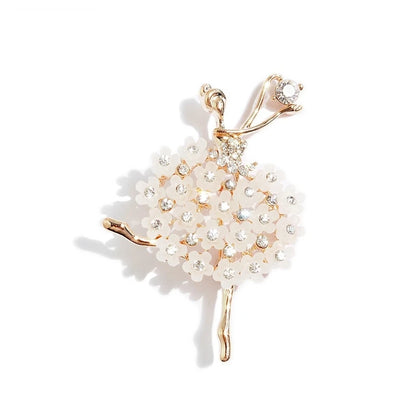 Broche de Bailarina de Ballet de Cristal - Pin Decorativo de Estilo con Diamantes de Imitación, Ideal para Mujer