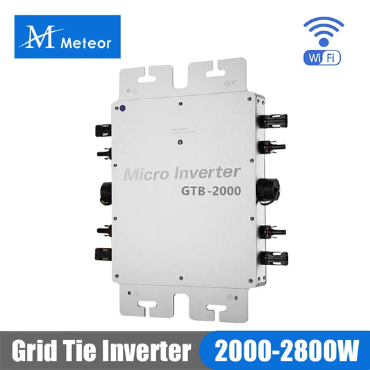2000W 2400W 2800W Micro Inverter IP65 Impermeable con MPPT para Sistema Solar On-Grid 110V/220V para Electrodomésticos y Camping