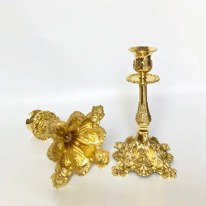 Candelabros de Metal Dorado y Plateado PEANDIM - Soporte para Velas de Boda y Decoración Romántica para Fiesta de Navidad