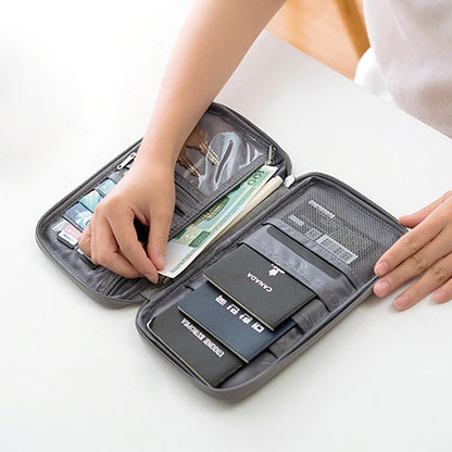Cartera de viaje para pasaporte familiar, accesorios de viaje Unisex, estuche organizador de documentos impermeable, tarjetero de identificación