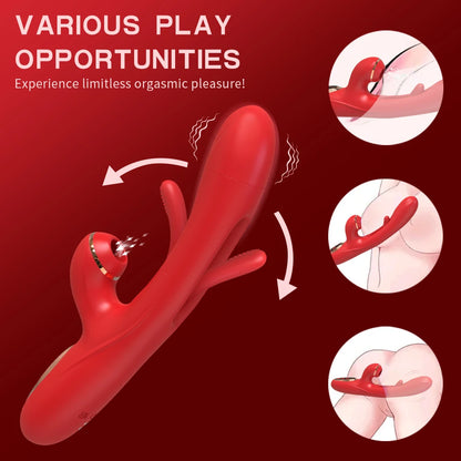 Vibrador Tapping con Succión para Mujeres, Estimulador de Clítoris y Punto G, Juguete Sexual Triple Estimulación