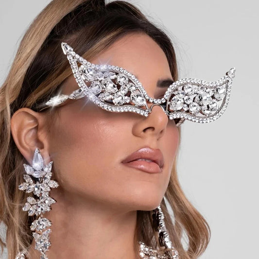 Marco de Gafas Geométricas de Cristal Stonefans para Mujeres | Joyería de Fiesta y Accesorios de Novia  con Brillantes