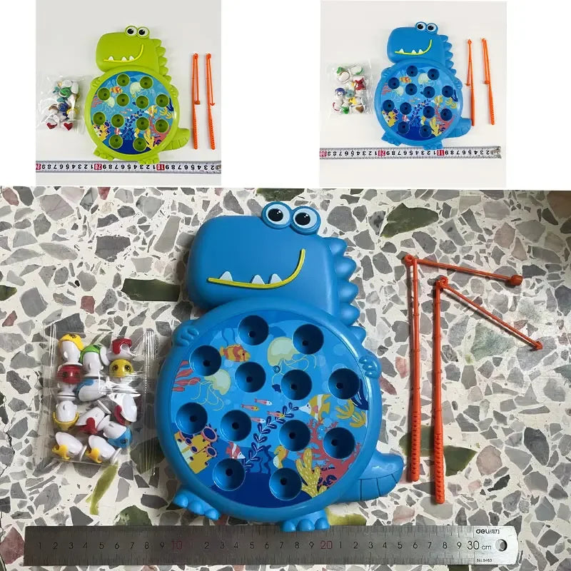 Juguetes de Pesca Magnéticos de Dinosaurio con Caña Giratoria, Juguete Educativo Montessori para Niños y Bebés, Regalo para Niñas y Niños