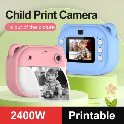 Cámara Digital Instantánea para Niños, Cámara de Impresión Térmica con Foto Instantánea + Tarjeta de Memoria de 32G