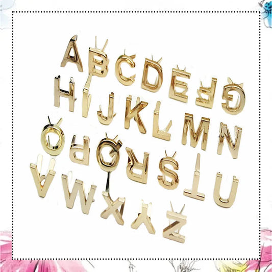 5 Pcs Remaches de Letras en Metal DIY, 26 Letras del Alfabeto para Bolsos, Ropa, Sombreros y Decoración en Cuero