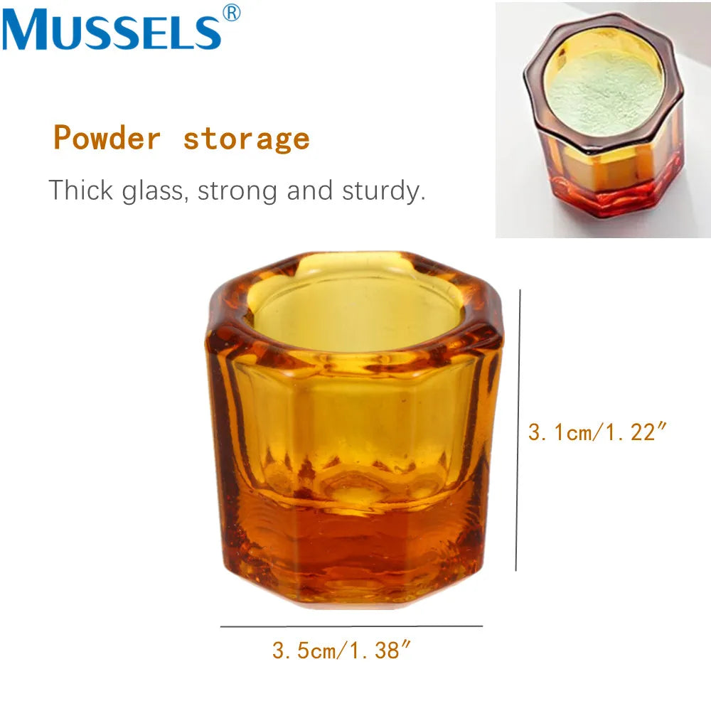 4PCS Dappen Dish de Cristal para Mezclar | Tazones de Vidrio para Arte de Uñas, Materiales Dentales, Líquidos Acrílicos, Laboratorio y Medicina