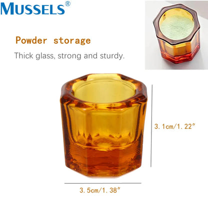 4PCS Dappen Dish de Cristal para Mezclar | Tazones de Vidrio para Arte de Uñas, Materiales Dentales, Líquidos Acrílicos, Laboratorio y Medicina
