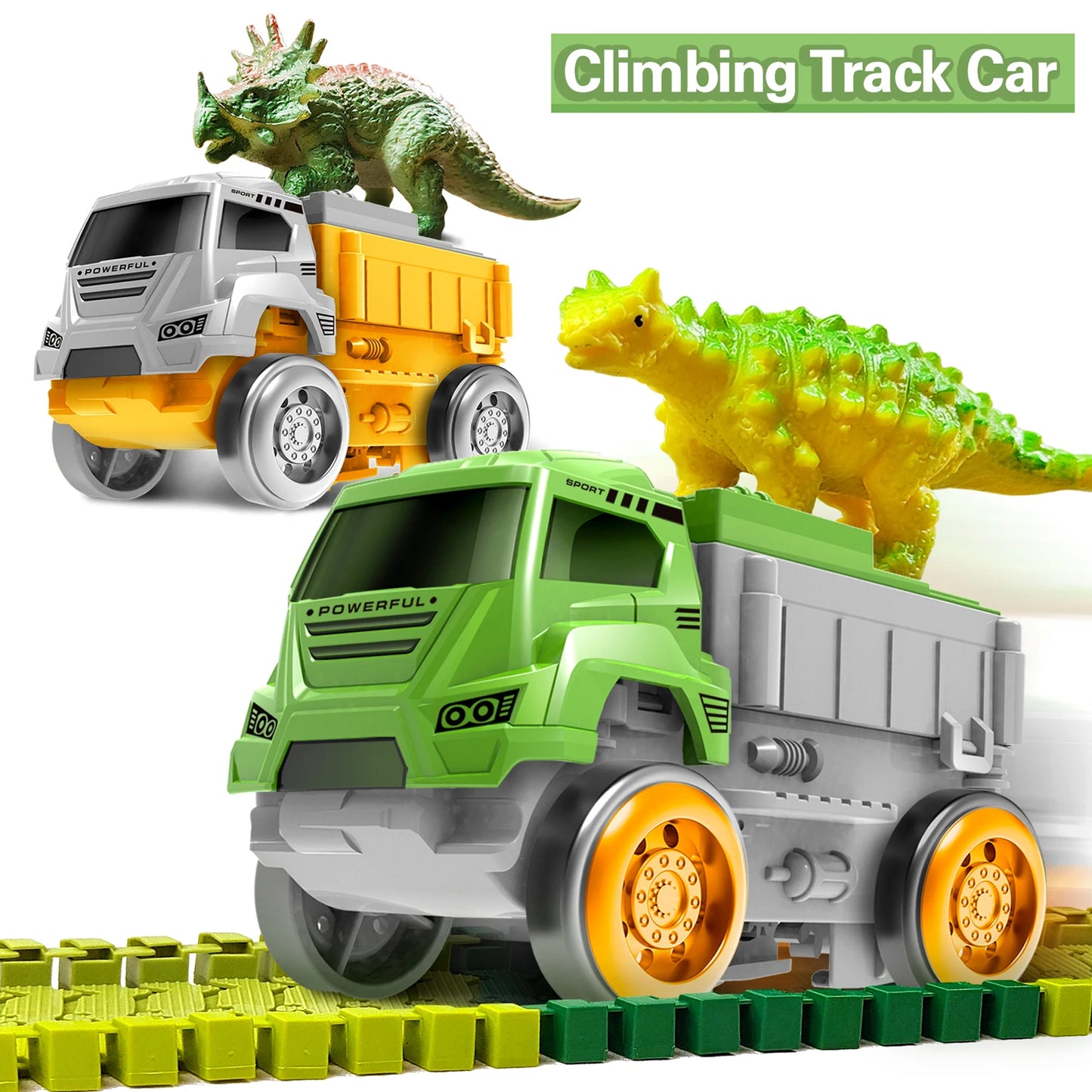 Coche de pista de dinosaurio eléctrico para niños, juguete de ferrocarril de escalada mágica, coches de juguete de pista flexible, juguetes educativos para niños, juguete de calidad para niños