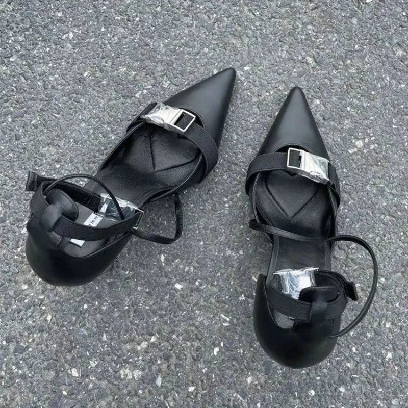 Mujeres Pumps de Punta Afilada con Rhinestones y Tacones Altos – Mules de Fiesta con Diseño Elegante