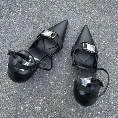 Mujeres Pumps de Punta Afilada con Rhinestones y Tacones Altos – Mules de Fiesta con Diseño Elegante