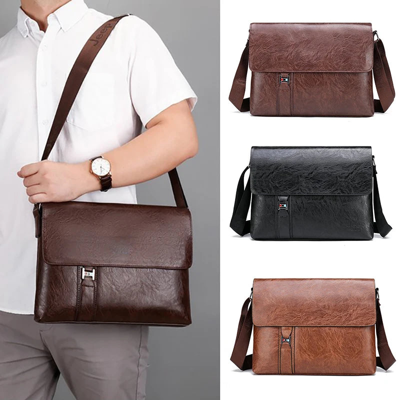 Maletín de Hombre en Cuero PU - Bolsa Ejecutiva para iPad, Documentos A4, y Trabajo, Messenger Crossbody, Diseño Masculino