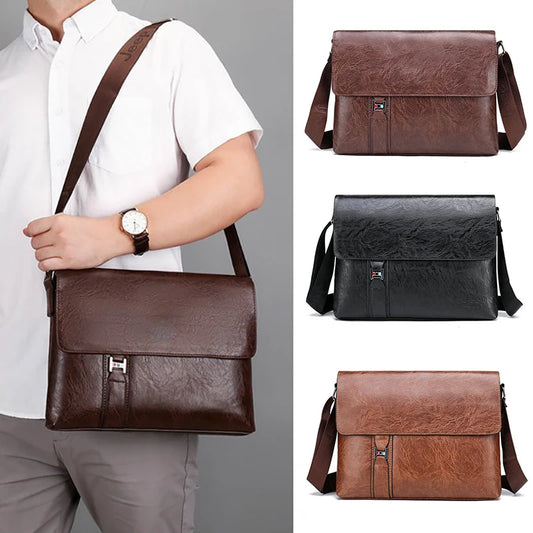 Maletín de Hombre en Cuero PU - Bolsa Ejecutiva para iPad, Documentos A4, y Trabajo, Messenger Crossbody, Diseño Masculino