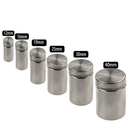 Sujetadores de Vidrio de 19mm, Soportes Acrílicos de Acero Inoxidable para Publicidad, Clavos y Tornillos de Fijación para Cartelera, 10 Uds.