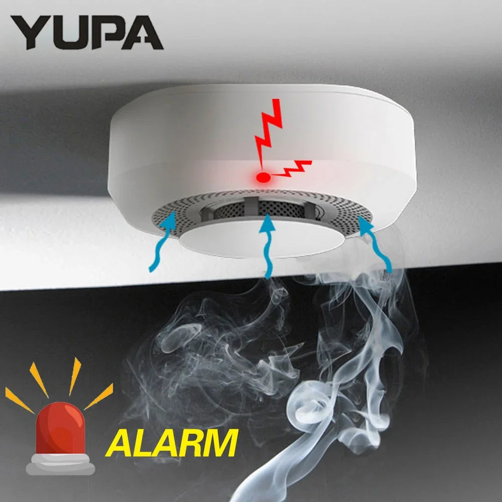 Detector de Humo Independiente YUPA | Sistema de Alarma de Incendio para Hogar y Oficina | Protección Contra Incendios a Batería